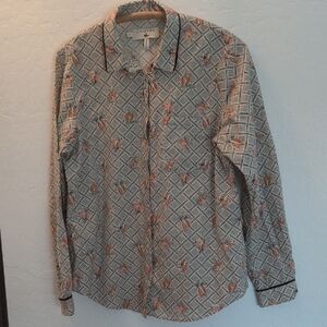 Cotelac Black and Tan Patterned Blouse